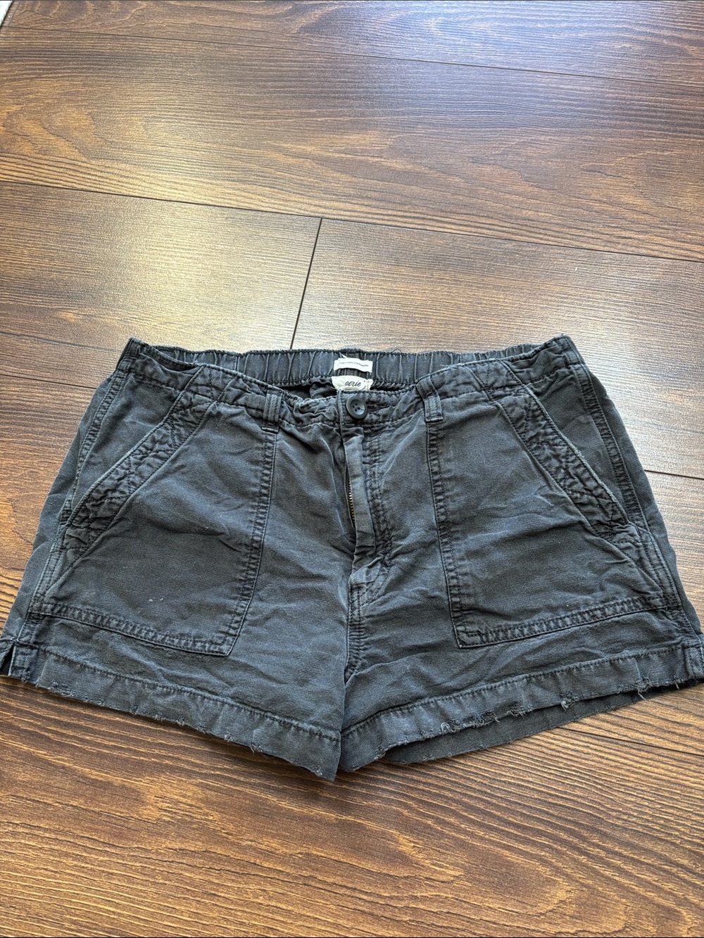 aerie Distressed Black Cargo Pocket Women's Shorts
